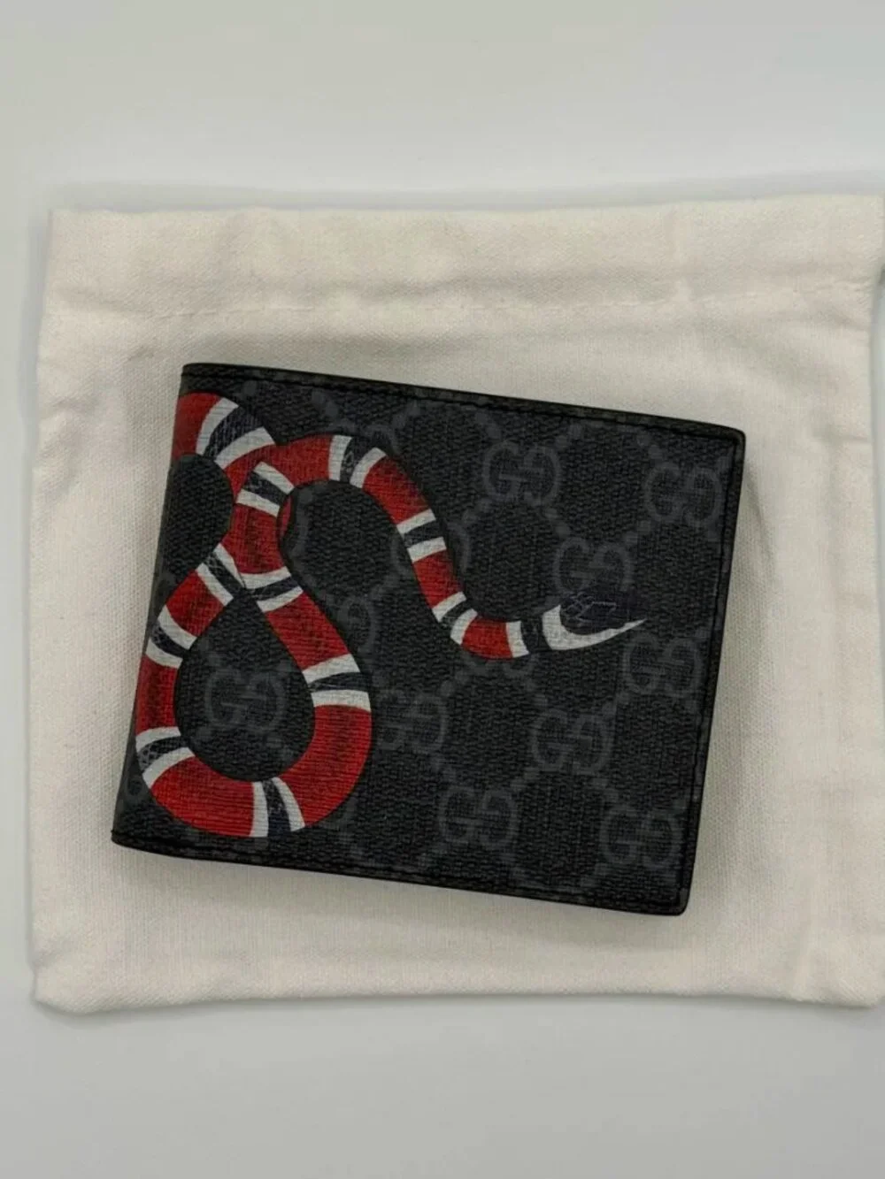 Gucci Kingsnake GG Supreme Wallet Black